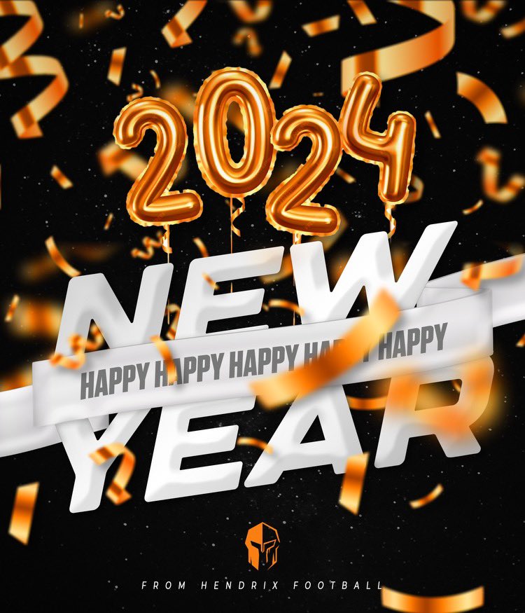 Happy New Year to all of the Past - Current - and Future Warriors ❕⬛️
<a href="/HendrixFootball/">#WeAreWarriors</a> #2024 Let’s Go