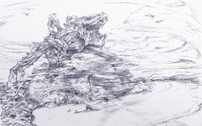 名無し「」時代に描いたと思われる古のドラゴンのような何かを発掘。ちなみにわたくし、干支は辰年ですのよ。