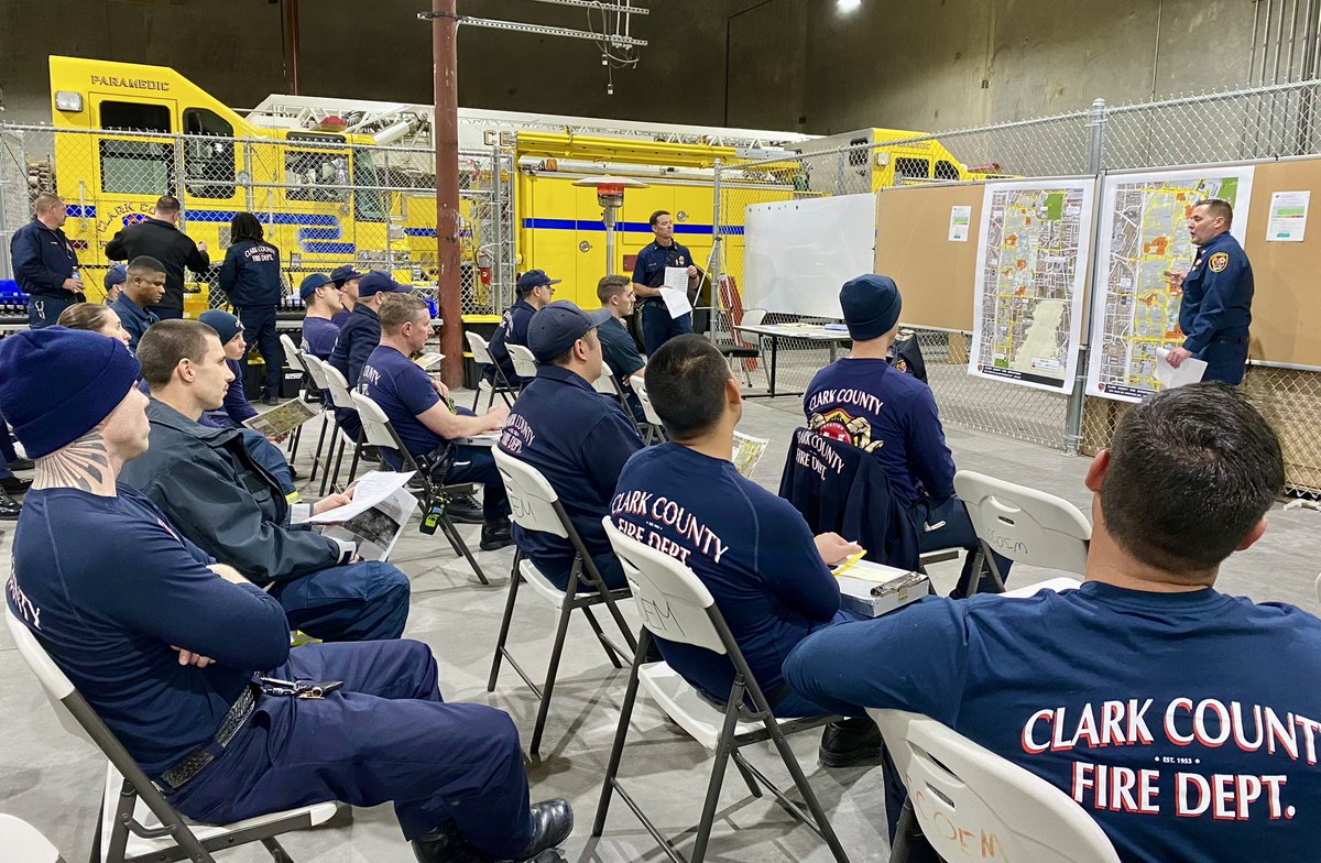 #NewYears in Las #Vegas @ClarkCountyFD firefighters get their briefing before being sent out to the Las Vegas Strip. This is a review of operational plans for the evening. #HappyNewYear #HappyNewYear2024 #NewYears2024