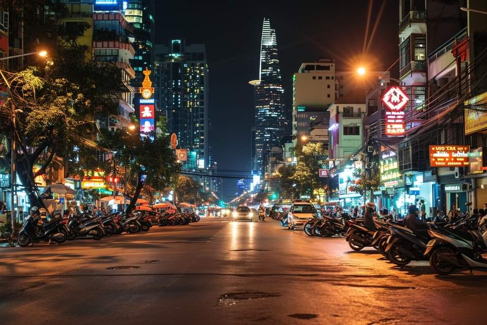 jackyle93's tweet photo. Welcome to #Saigon through the lens of #mjdjourney! Let's explore the beauty of this city through our stunning photos. #travel #city #AIArtGallery https://t.co/tybAZjU2f5