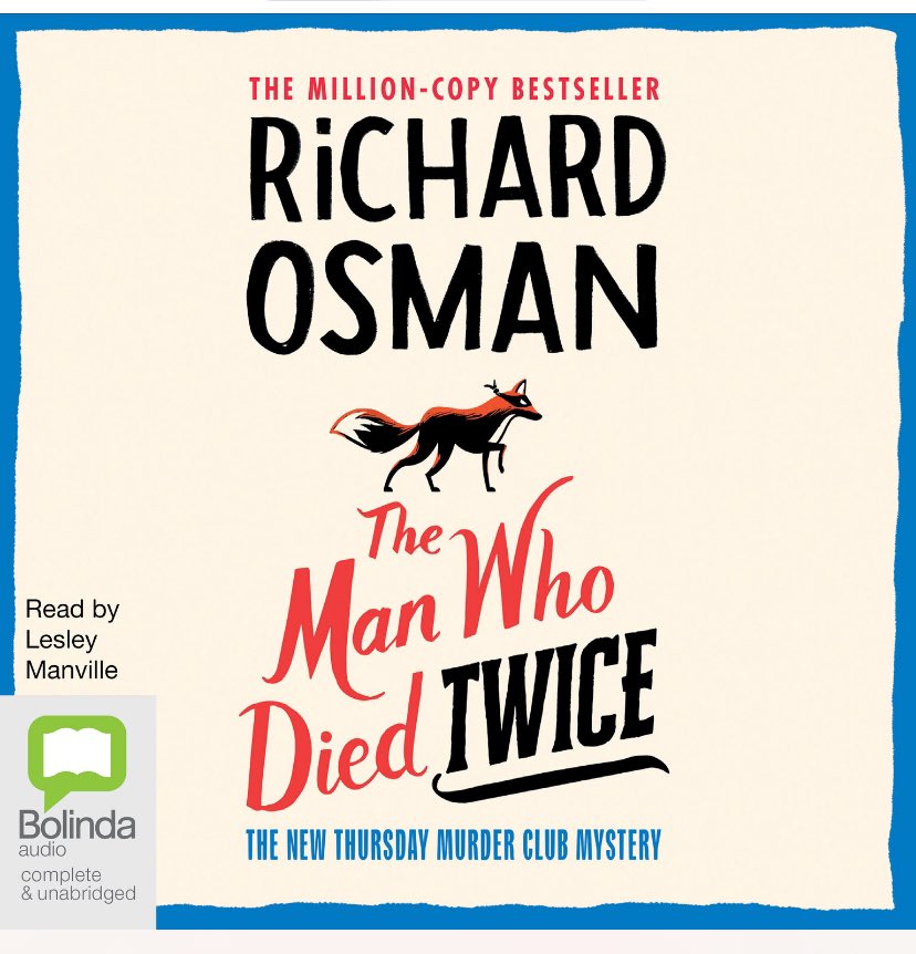 readeracy's tweet photo. First book of 2024
The Man who Died Twice by @richardosman 

#2024 #reading #booklist #readinglist #mystery #audiobook https://t.co/yqEWHoJcC1