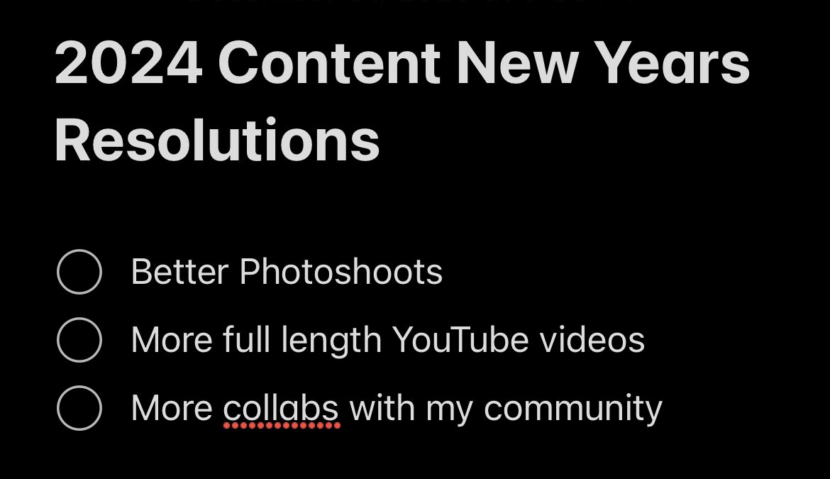 peachytentacles's tweet photo. I have a much more extensive document with personal goals and more action steps but here a few of my goals for content over the next year. https://t.co/yWmUpGNHB8