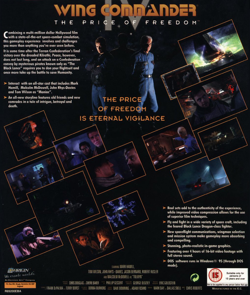 pfhor_g's tweet image. Kicking off the new year with #WingCommanderIV (12/02/96)

I’m now up to one of the first DVD games (originally shipped on 6CDs). Getting this game to run required a custom DXR2 card &amp;amp; all sorts of insanity. This must’ve looked so good back then! Plus, #90s renders are gorgeous!