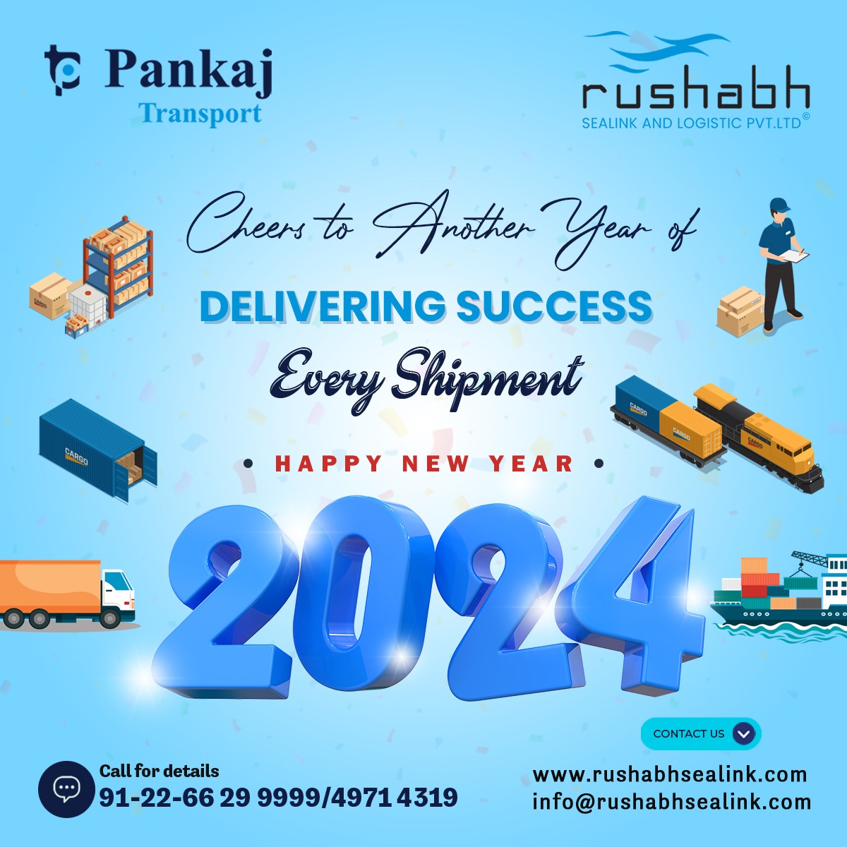 rushabh_sealink's tweet image. New dreams💭. New desires😊. New challenges✊. New ways🤲. #2024 is here!

👉#RushabhSealink &amp;amp; #Logitics 🚢wishes you all very fantastic #happynewyear2024.🥳

#freightforwarding #mumbai #happynewyear #SupplyChain #freightforwardingcompany #freightservices #freightforwarders