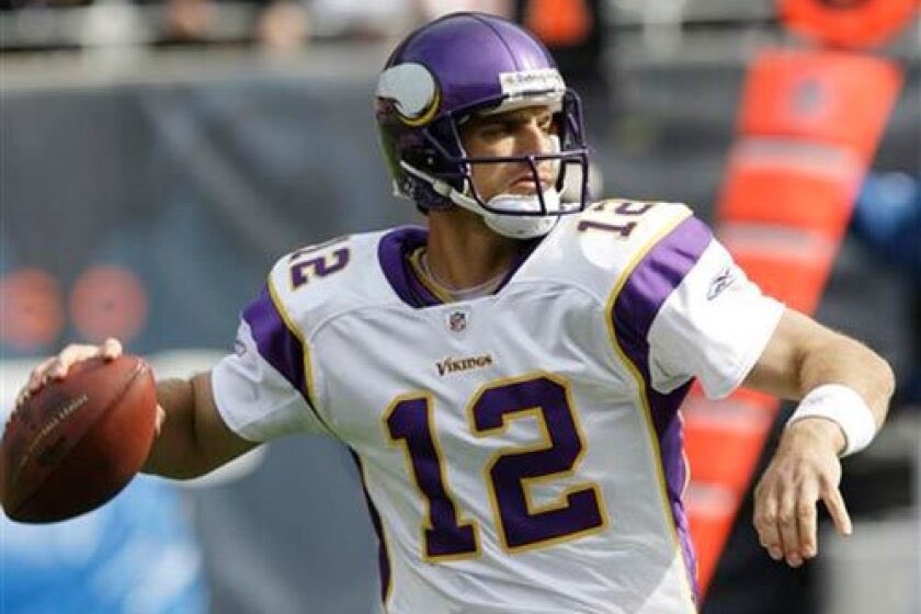 PurplePeoplePod's tweet photo. Gus Frerotte in at quarterback for the Vikings. https://t.co/uKJgIZ4fNK