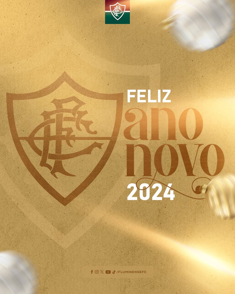 Um Feliz 2024 a todos os Tricolores do mundo! Que o ano que segue seja tão incrível quanto o que passou!

Eu te amo, Fluminense Football Club! ❤️💚