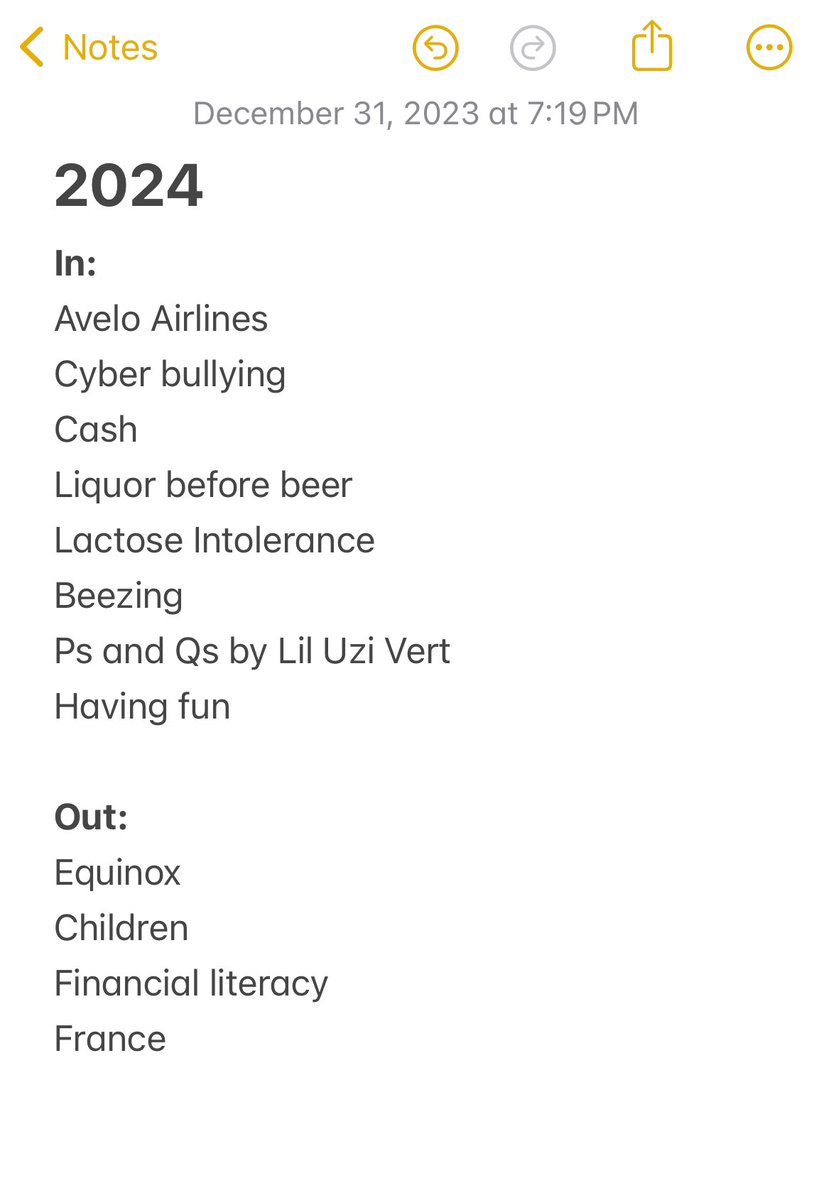 tupychild's tweet photo. my ins and outs of 2024 https://t.co/HqYhdaExU5