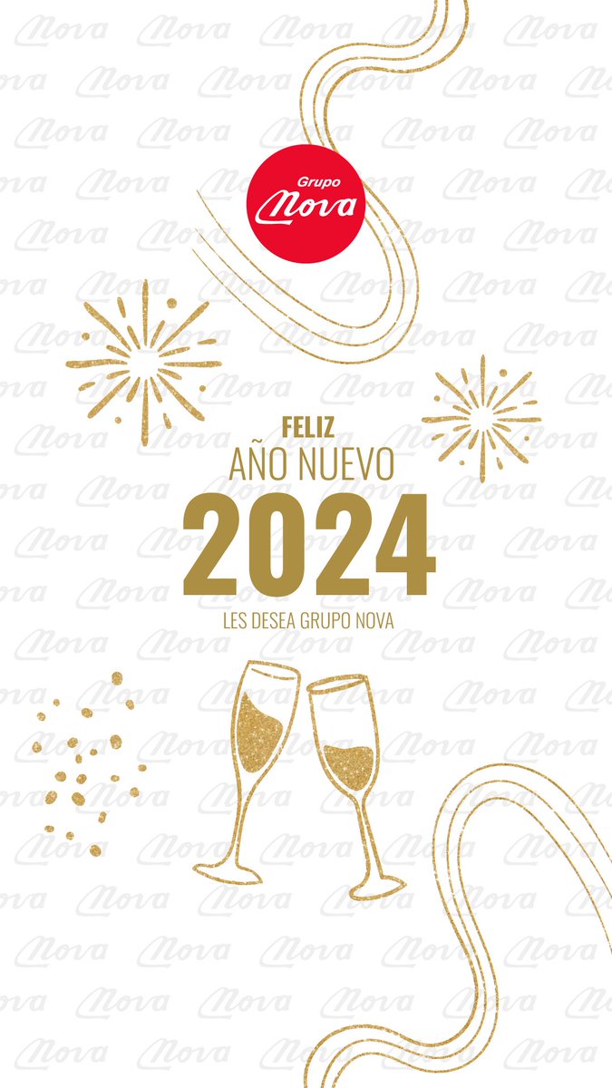 gruponovape's tweet photo. ¡Feliz año nuevo familia Nova! 🥂

🎇 Que este año los llene de éxitos. Les deseamos un gran 2024 de parte de Grupo Nova 🎇

#anonuevo2024 #HappyNewYear https://t.co/UJ5BfmnsSX