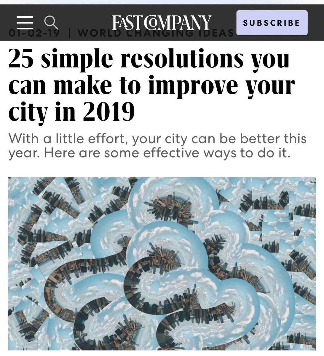 READ: “25 simple #NewYears resolutions you can make to improve your city!” Revisit my <a href="/FastCompany/">Fast Company</a> article — I think the resolutions are just as relevant in 2024 (maybe MORE). I’d add a few tho…What would YOU add? #HappyNewYear #Resolutions #NewYearsEve 
fastcompany.com/90287193/25-si…