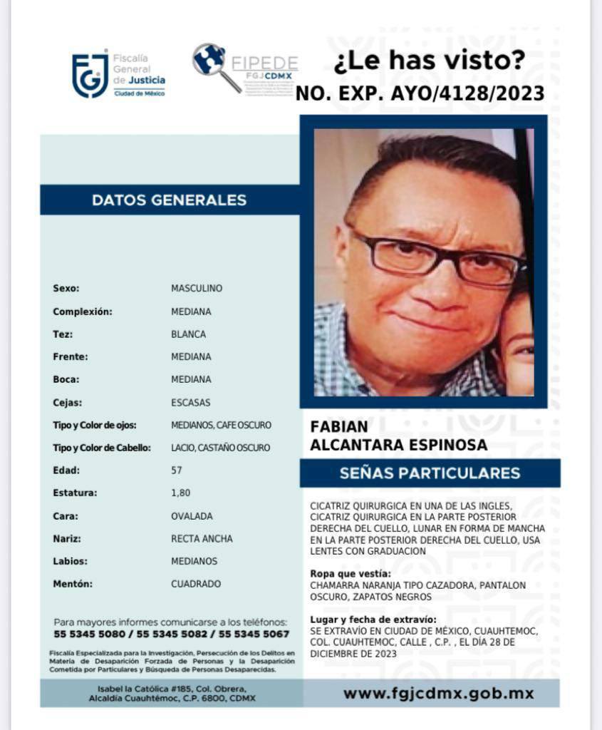 lopezdoriga's tweet photo. #RT Favor de compartir. Se solicita su ayuda para localizar a Fabián Alcántara Espinosa. Toda ayuda cuenta https://t.co/mJ1t1jiQtK