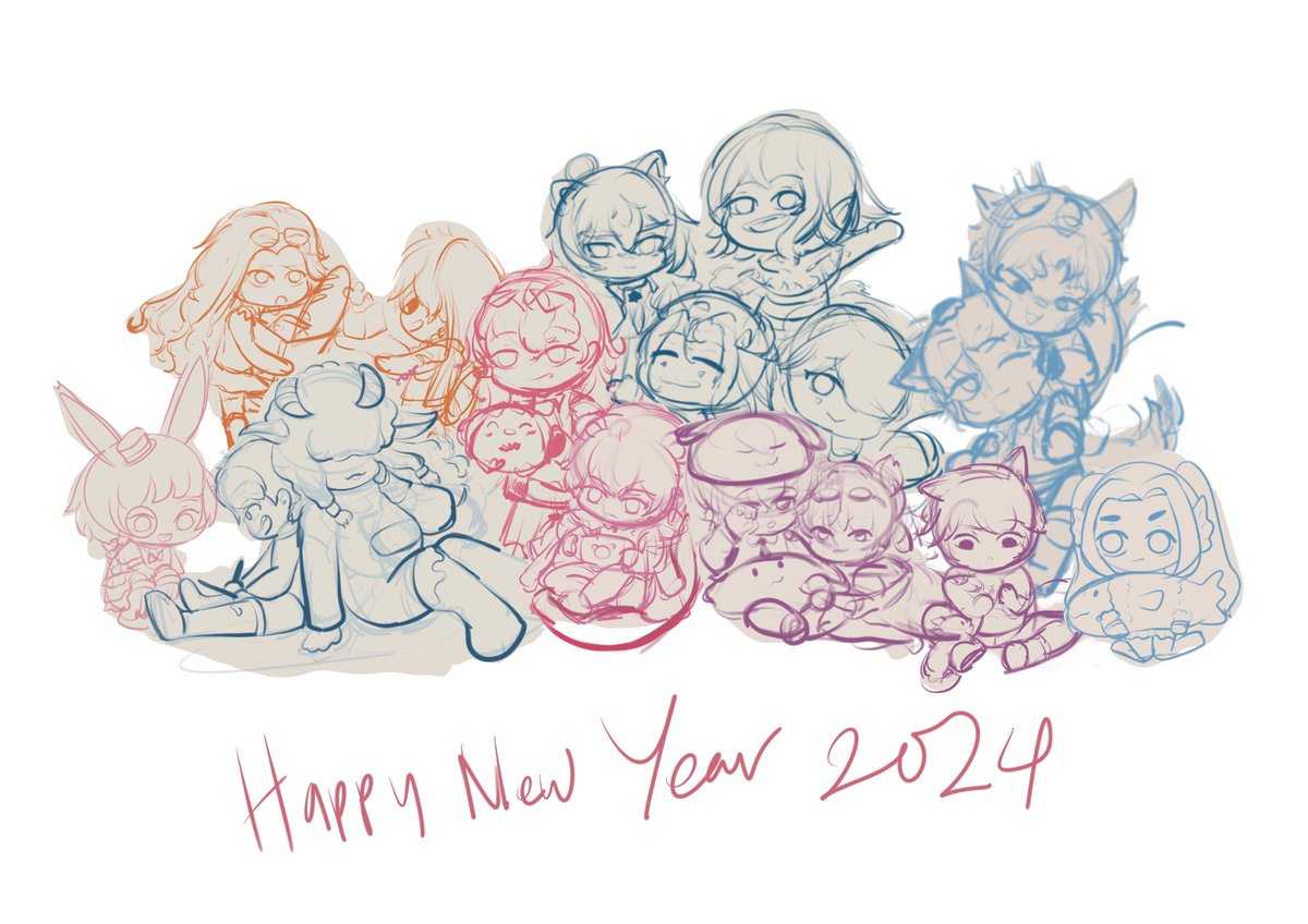 A wip for NEW YEARS✨🩵I have this planned but NOT PLANNED enough since oct. But these are my friends whom had been with me since the beginning who gave me comfort and safe space to go.🫶🏻 They are a blessing and a gift from 2023. #myotoon