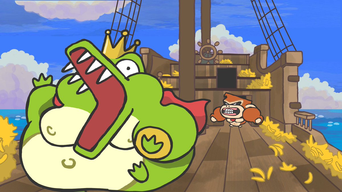 TheCl0us's tweet photo. #donkeykongcountry against a gang of crocodiles, an animation &amp; summarized in my style from the first game I hope you like it

👆Link in bio👆
subscribe to my channel if you like my work share and like so you will help me reach more people

#youtube #dk #anime #cartoon #animation https://t.co/M5gH69CwGm