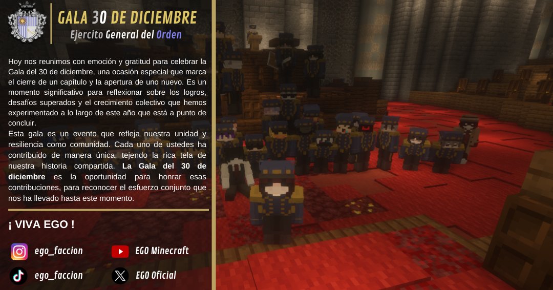 la_ejercit5685's tweet photo. Les deseamos a todos unas felices fiestas y un próspero año nuevo. Gracias por ser parte de esta increíble comunidad. ¡Que el próximo año esté lleno de alegría, logros y momentos inolvidables!

¡VIVA EGO!

Discord:
➡️ https://t.co/ppegdalMEL https://t.co/QZcilhe4f7