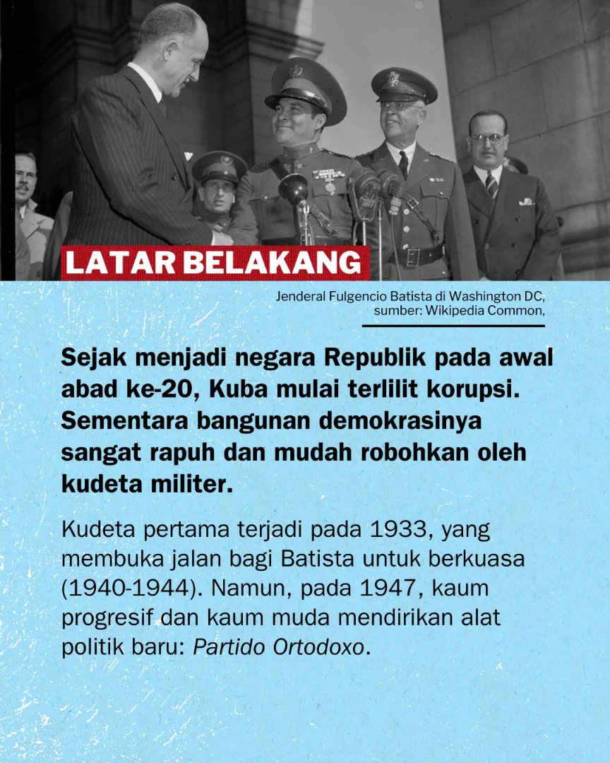 merdika_id's tweet photo. Saat fajar 1 Januari 1959, revolusi Kuba sudah menang. Rezim Batista sudah melarikan diri ke Republik Dominika.
Baca kisahnya, geser slide ya.
#kuba #cubarevolution #revolusikuba #fidelcastro #cheguevera #tahunbaru #newyear #happynewyear https://t.co/PrjlRzuAbd