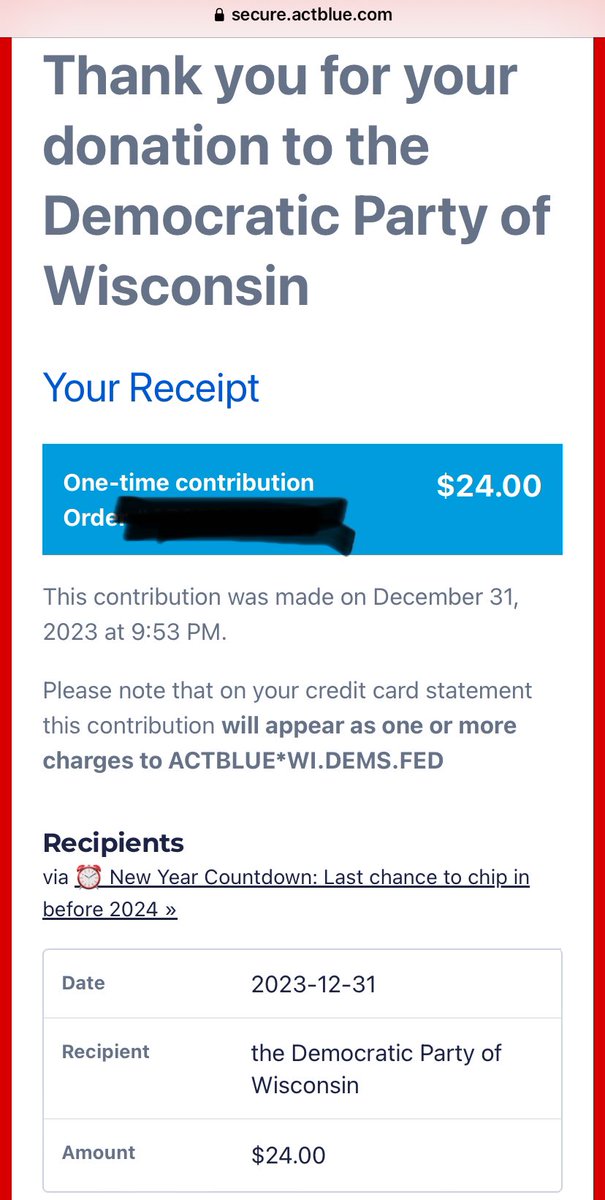 Ok, I couldn’t help myself. I made ANOTHER donation to @wisdems, the country’s best state party and in the country’s most important swing state. Can you chip in $24 with me before midnight? Thanks!!! secure.actblue.com/donate/deceoy_…