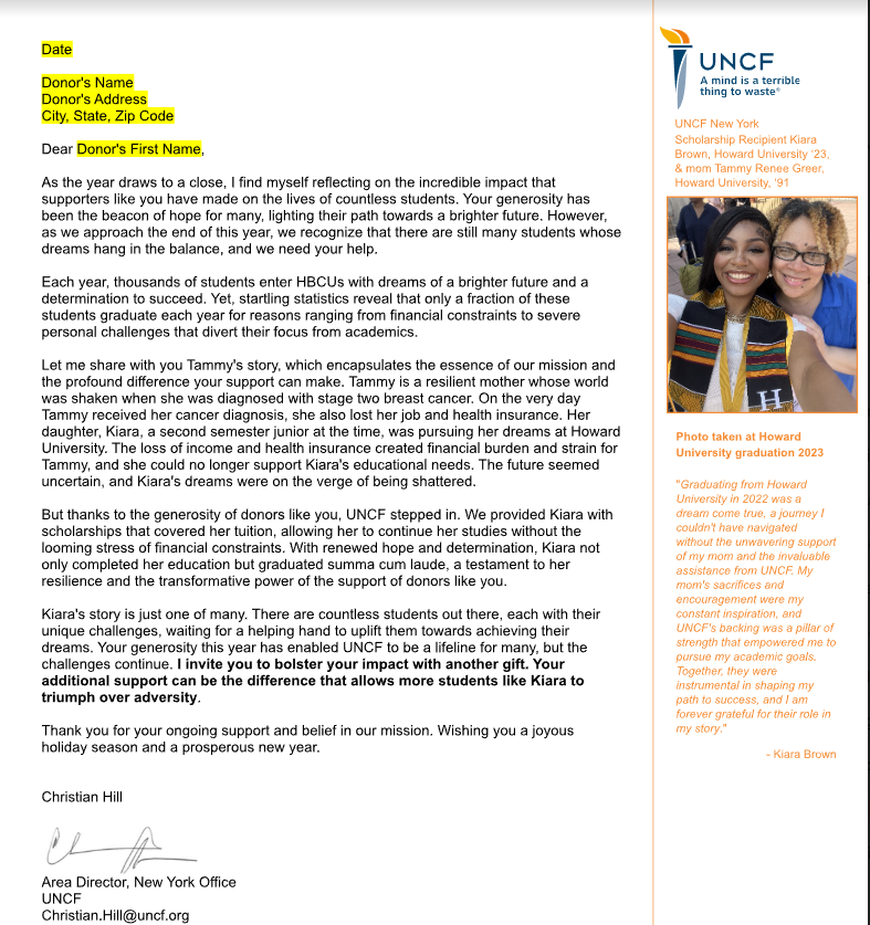 Sometimes, our pain and challenges work together for the greater good. 

We are proud of ED's contribution to UNCF's Annual Appeal. Please support the UNCF!

A mind is a terrible thing to waste, but a wonderful thing to invest in. <a href="/UNCF/">UNCF</a>