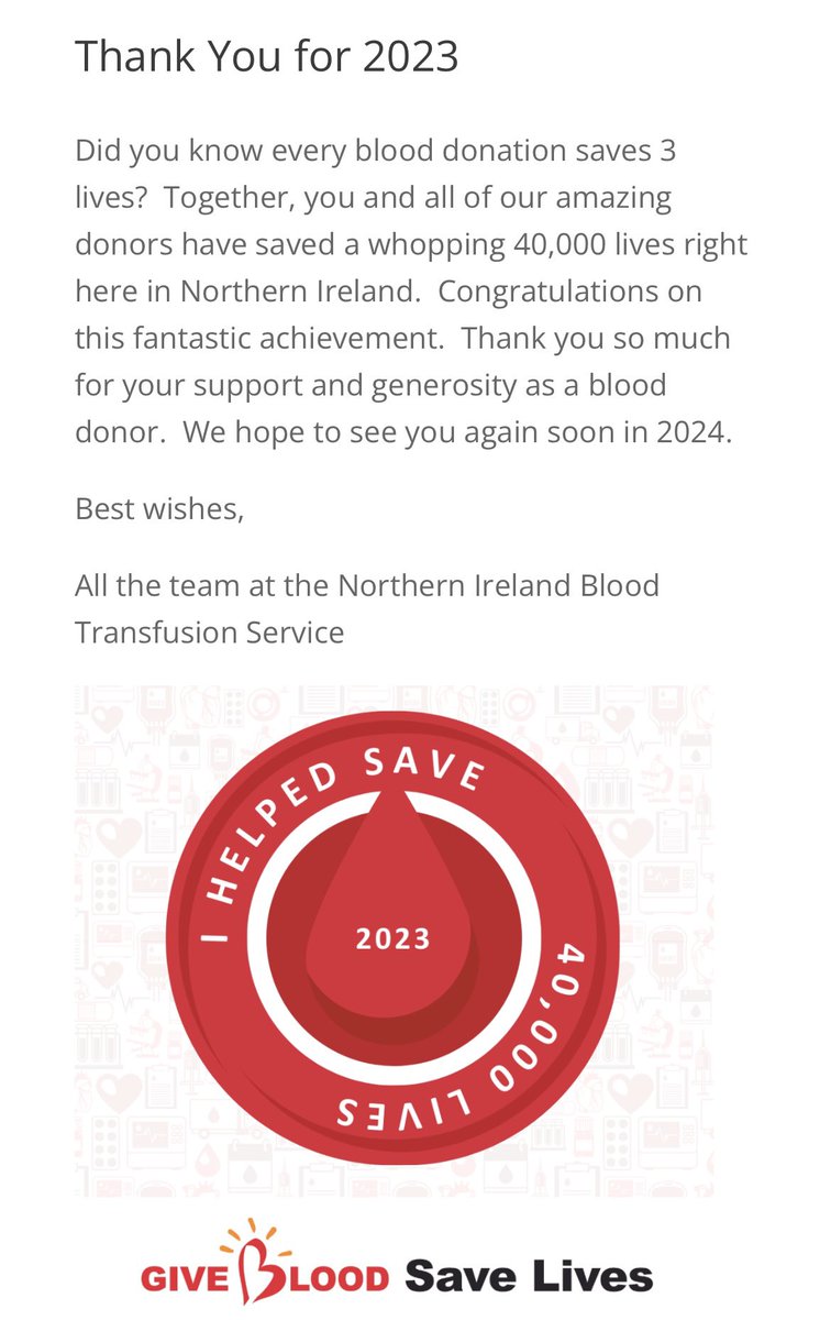ClareScully88's tweet photo. As 2024 rolls in, I think of the last 3 years, each 1 more heart breaking than the previous. I thank everyone who donated to @GiveBloodNI to help dad, I’m not a match for dad but hope I helped 1 of the many people we’ve befriended the last 6 months &amp; I hope for miracles in 2024! https://t.co/stsFWLfcGi