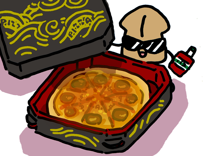 「ひものぁーのピザ用重箱です」|氷厘亭氷泉のイラスト