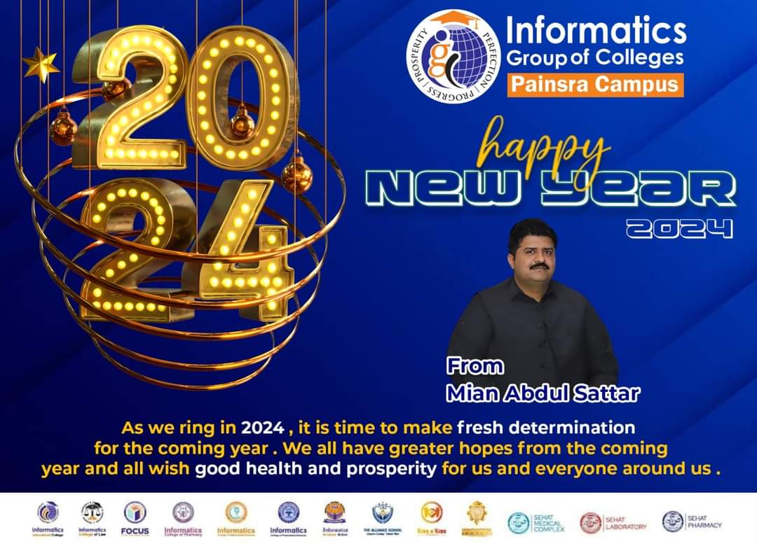 i_informatics's tweet photo. From the desk of Director Informatics College, Painsra
#Happy New Year 2024

Wishing you a joyous New Year filled with laughter, love, and exciting adventures.

May the coming year bring you success in all your endeavors and moments of pure happiness. https://t.co/FBnTvmERsa