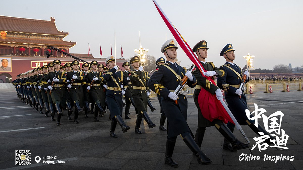 CGTNOfficial's tweet photo. Tens of thousands of people on Monday morning gathered at Tiananmen Square in Beijing to witness the first flag-raising ceremony of the new year. For many Chinese, this event has always held a coveted spot on their New Year's wish list, signifying the beginning of a new chapter with hope and optimism. #ChinaInspires