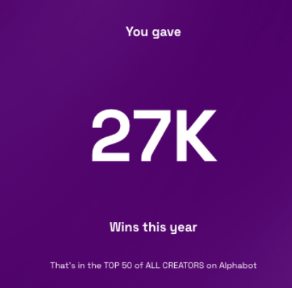 SheckyLin's tweet photo. Just checked my 2023 #Wrapped from @alphabot
I created 1340 giveaways this year on #Alphabot - That's in the ๐ง๐ข๐ฃ ๐ฑ๐ฌ of ๐๐๐ ๐๐ฅ๐๐๐ง๐ข๐ฅ๐ฆ on Alphabot ๐ฎ๐ฅ๐ #AlphabotWrapped
Huge thanks to everyone that I worked with - especially my dear team mates at @doobroCN ๐
Wish you all a successful 2024 ahead!๐