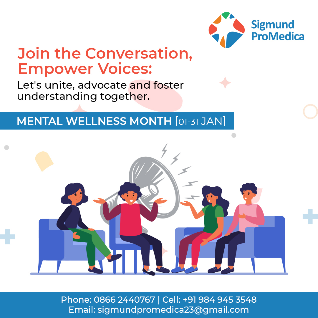 Join Sigmund ProMedica in amplifying voices, fostering empathy, and championing mental wellness this entire January!

Together, let's create a space where every voice matters, and understanding flourishes.

Mental Wellness Month 1-31 Jan

#MentalWellnessMonth #EmpowerVoices