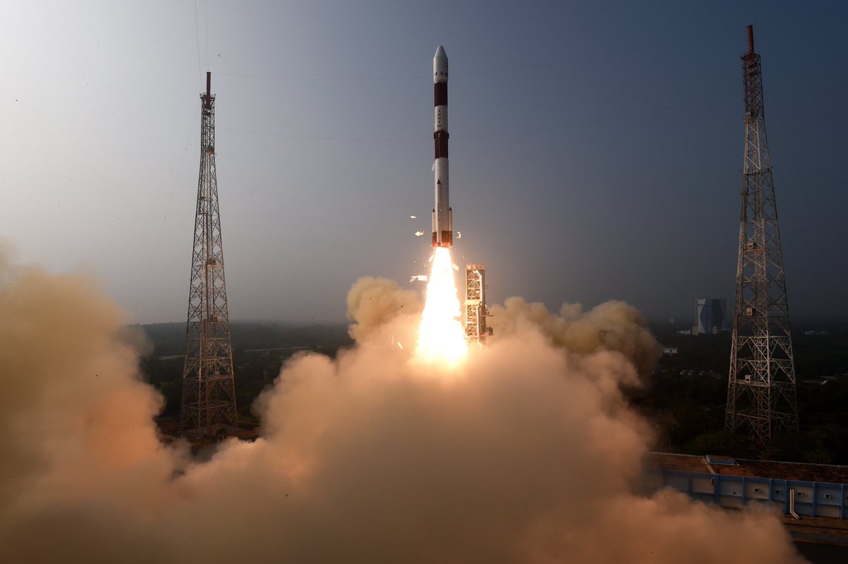 ANI's tweet photo. ISRO's PSLV-C58 XPoSat Mission | "Lift-off normal. XPoSat satellite is launched successfully. The POEM-3 is being scripted. XPoSat health is normal. Power generation has commenced." tweets ISRO https://t.co/CZBEHseTZD
