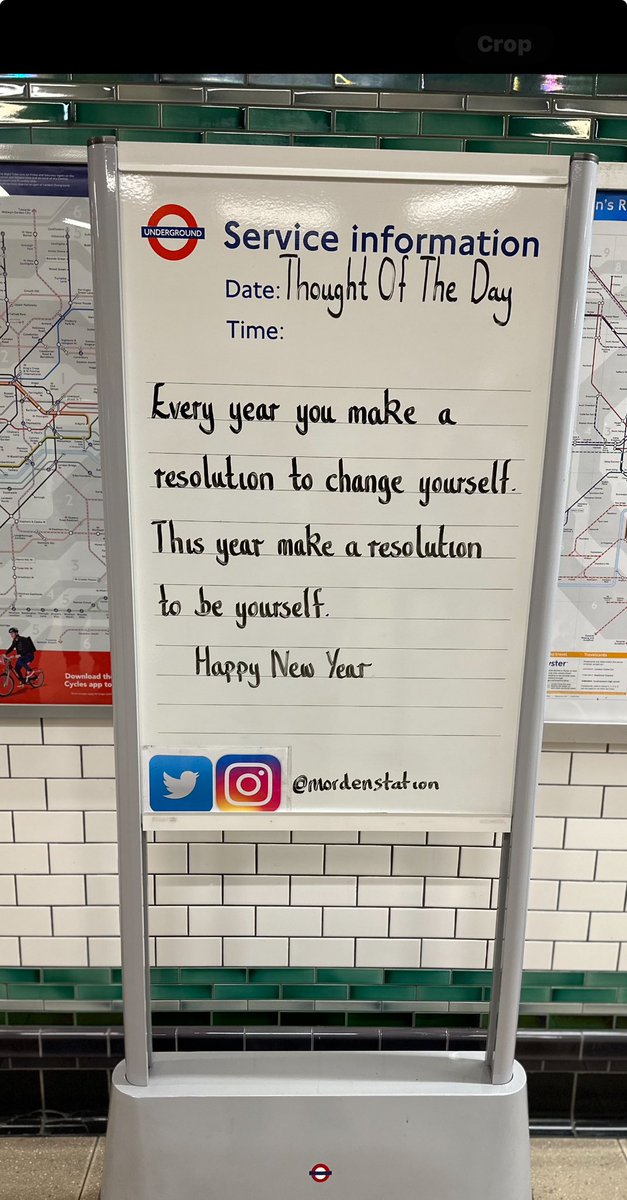 Monday 1st January 2024 Thought Of The Day From Morden Underground Station