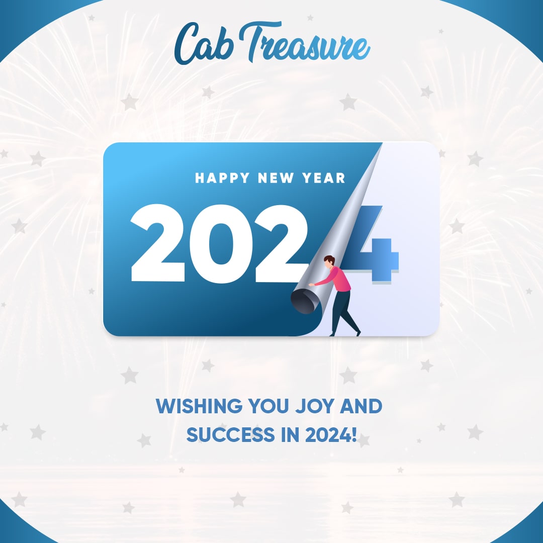 Cheers to a fresh start and new beginnings! 🎉 Wishing you all a year filled with joy, success, and endless possibilities. Happy New Year! 🌟 #NewYear #NewBeginnings #CabTreasure