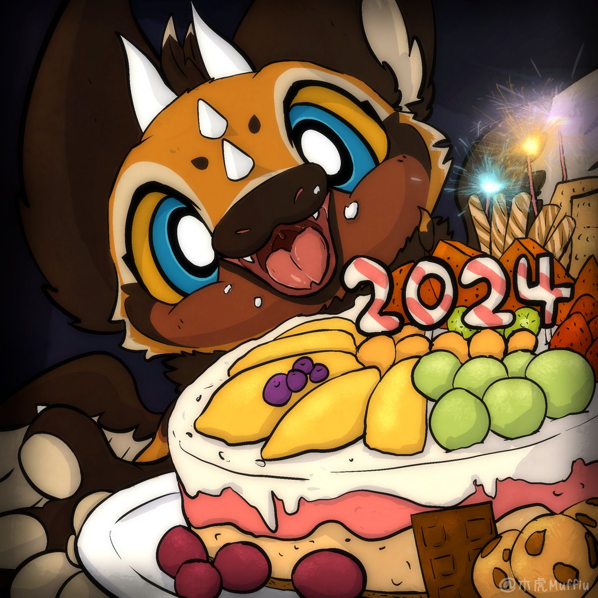 I don't think you would mind at all! if Totem tasted the cake and arrived late for New Year's Eve. 
Also Muffiu birthday is tomorrow, so this is an early birthday present for it self.