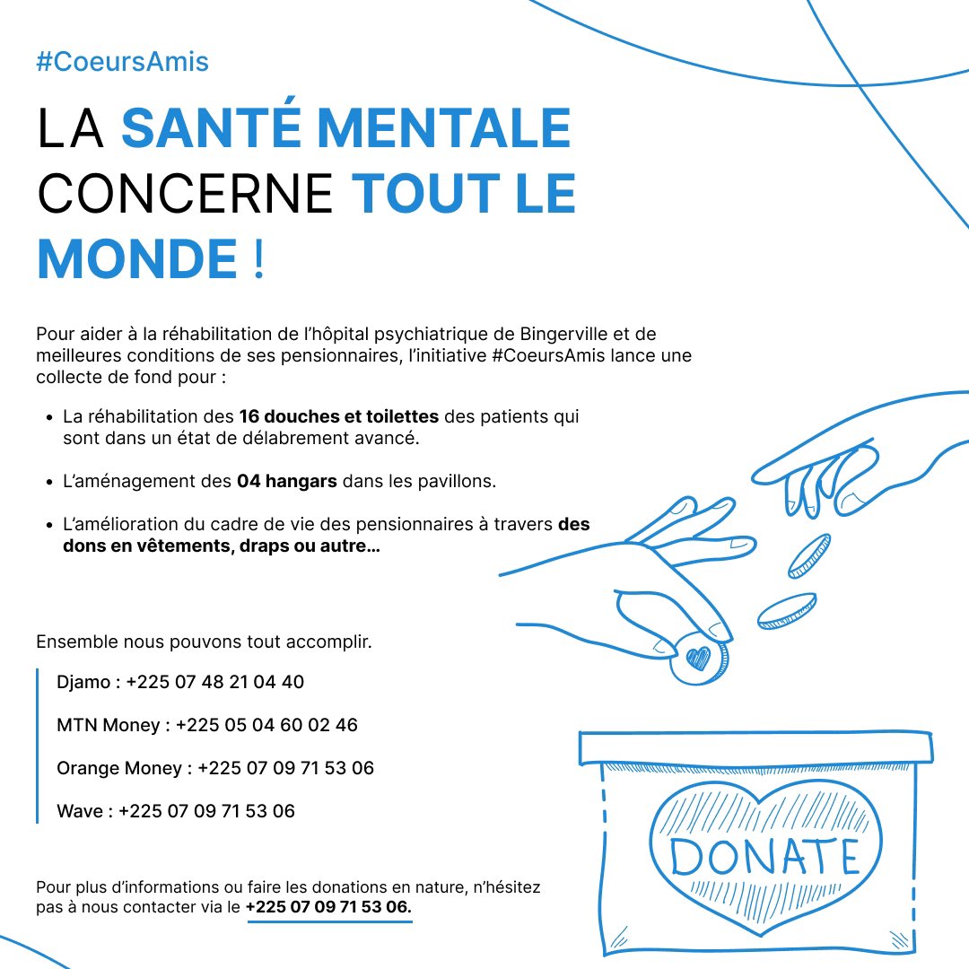 Bonne année #CoeurAmis

Pour participer 👇🏽
🔵 Wave : 07 09 71 53 06
🟠 O M.   : 07 09 71 53 06
🟡 MTN   : 05 04 60 02 46
⚫️ Djamo: 07 48 21 04 40
🔺Lien collecte : Projet cœur Amis - t.ly/2xKTB