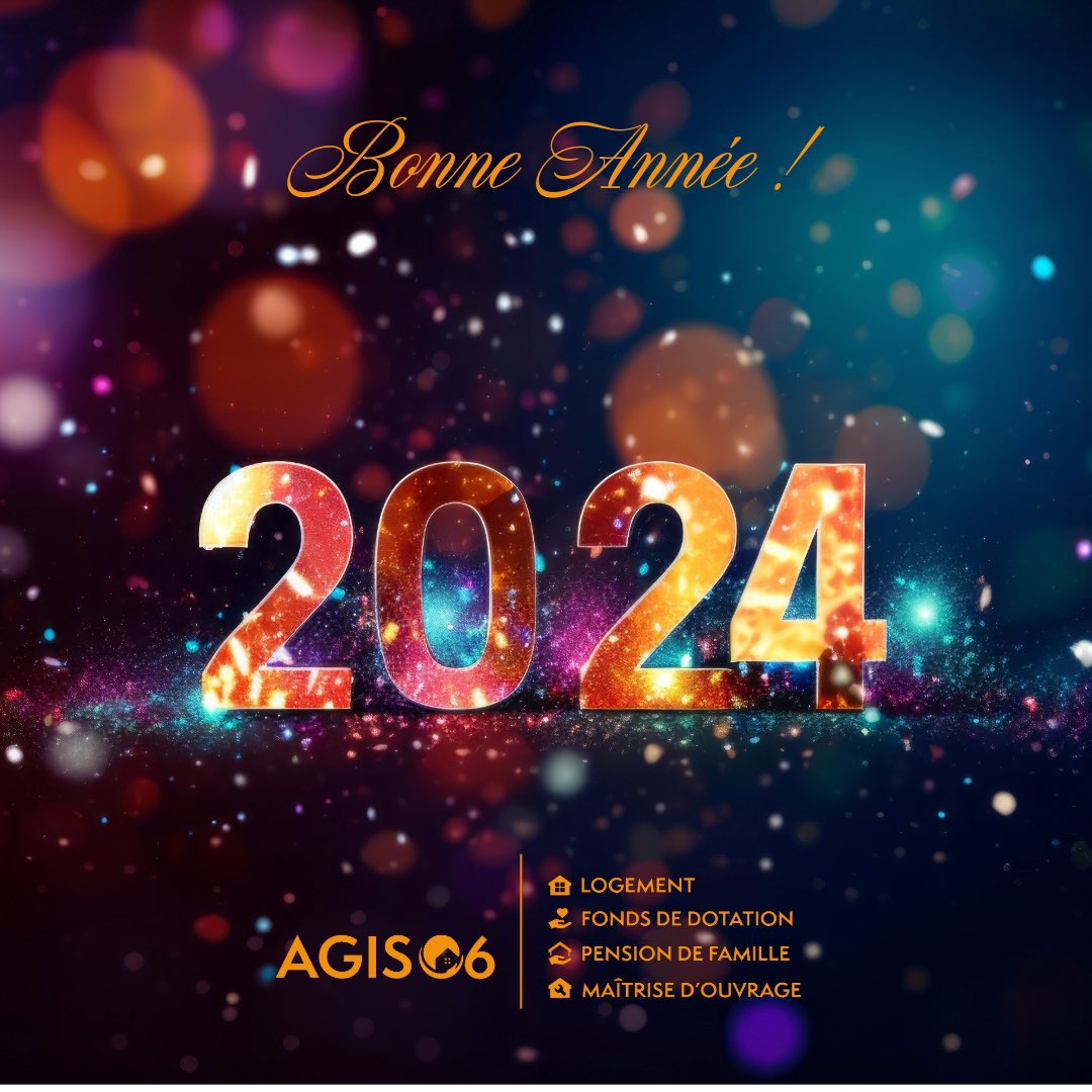 Agis06's tweet photo. Toute l’équipe de #AGIS06  vous souhaite une belle année 2024 🎆

#newyear #nouvelleannee #voeux #immobilier #solidarite #social #seniors #jeunes #cohabitation #intergenerationnel https://t.co/IBfzTXJ4Oc