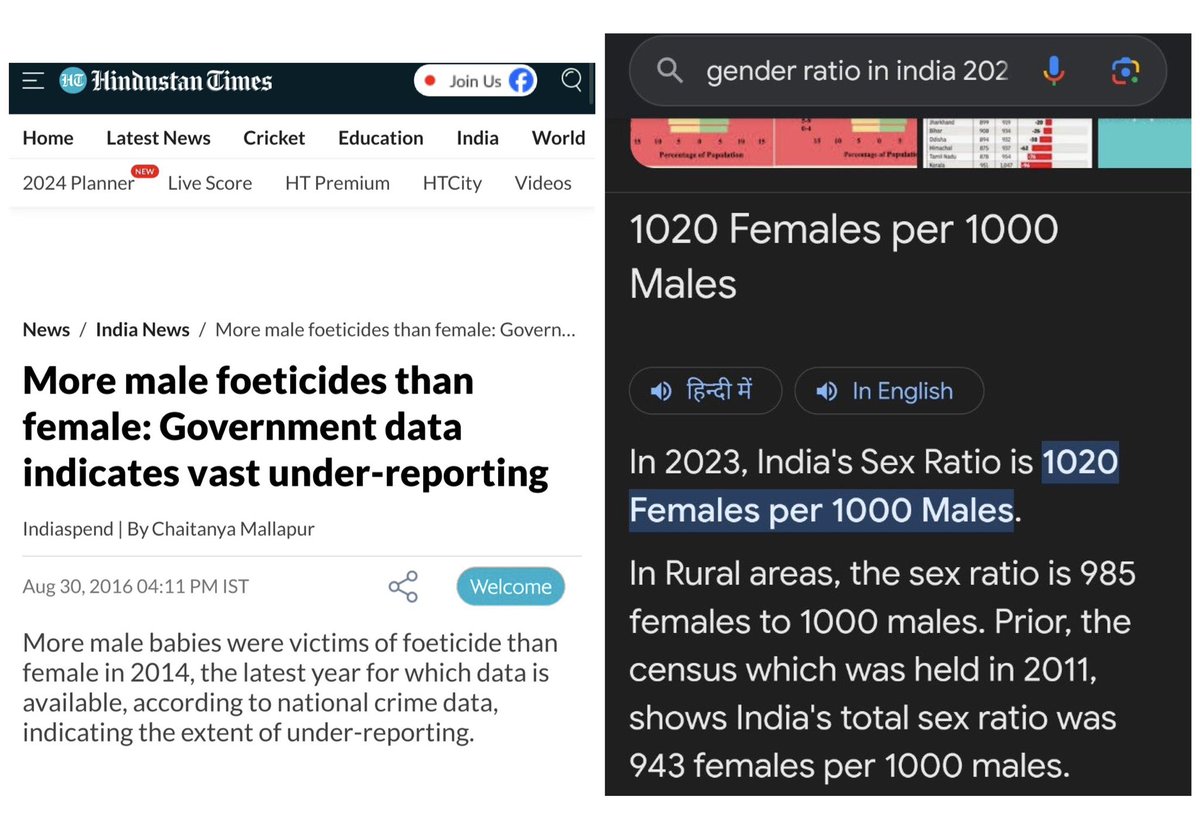 You’re fooled.

All these years, feminist NGOs, women’s rights organisations, simps and their beloved journalists hidden the truth and real statistics. One sided stats made one sided laws. 

#MaleFoeticide #BoysToo