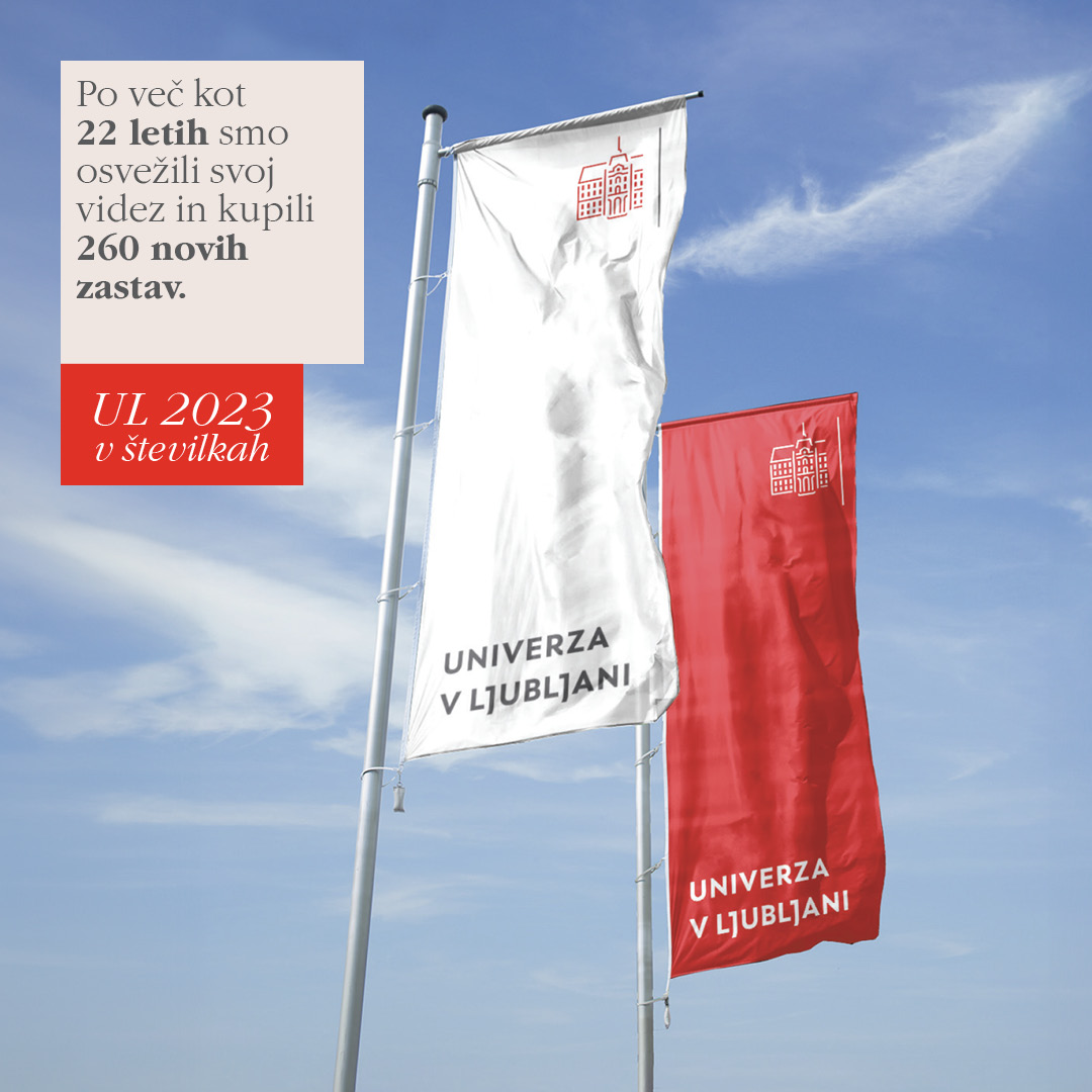 Na  Univerzi  v  Ljubljani  vstopamo  v  novo  leto  z  𝐧𝐨𝐯𝐨 𝐜𝐞𝐥𝐨𝐬𝐭𝐧𝐨 𝐠𝐫𝐚𝐟𝐢𝐜̌𝐧𝐨 𝐩𝐨𝐝𝐨𝐛𝐨. Nov znak ohranja podobo  deželnega dvorca  In  hkrati na izviren način z likovno čistostjo simbolizira sodobno univerzo s tradicijo.