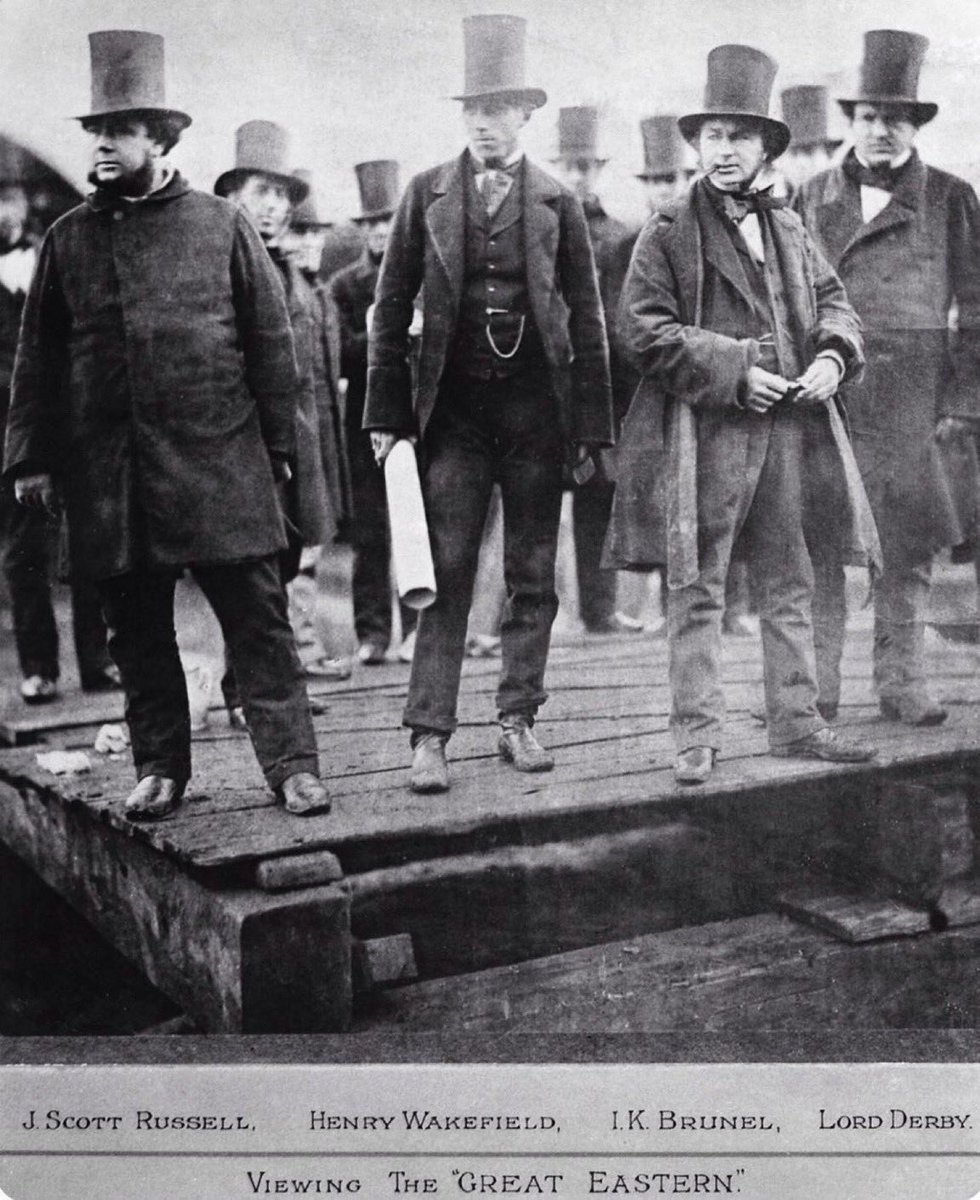 Isambard Kingdom Brunel and designer John Scott Russell oversee the launch of the SS 'Great Eastern' from Wapping. The ship was due to be launched on 3rd November 1857 but after two failed attempts, she was eventually floated at 10.00am on 31st January 1858… #eastend #History