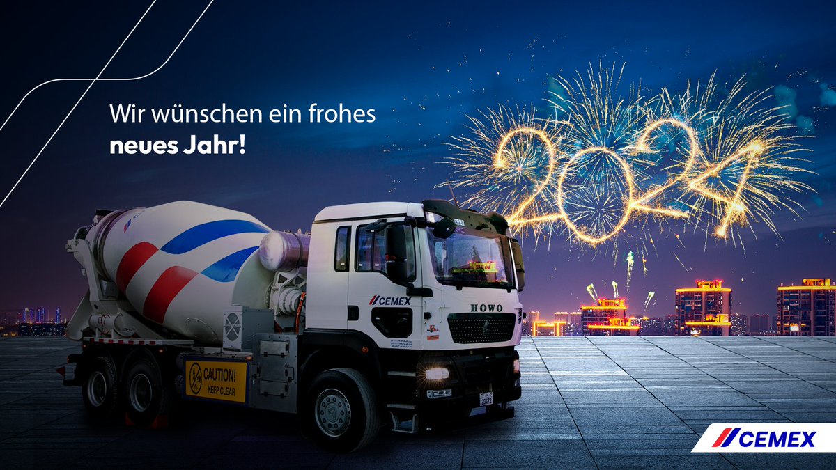CEMEX_Germany's tweet photo. Willkommen im Jahr 2024! 🎉 

#Cemex wünscht Ihnen ein glückliches und gesundes neues Jahr! Wir freuen uns, auch in diesem Jahr gemeinsam an einer besseren Zukunft zu arbeiten. #BuildingABetterFuture https://t.co/T6UblTFr8f