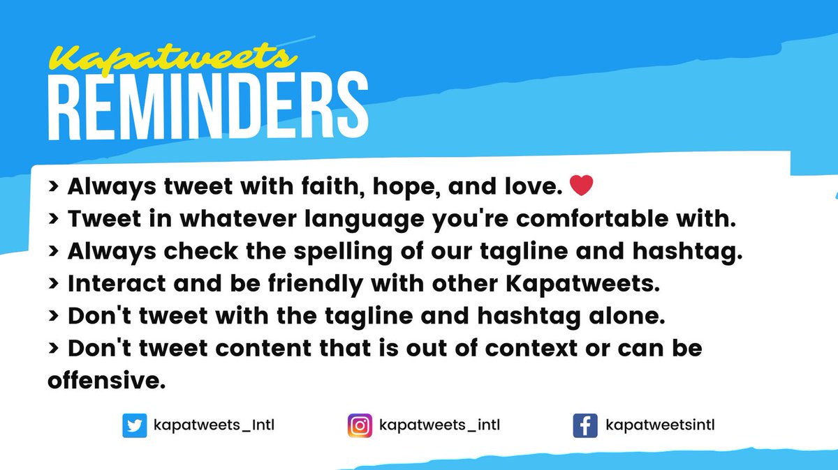 Kapatweets_Intl's tweet photo. Kapatweets, let us always keep in mind our tweeting tips and reminders!

Happy tweeting po! 😊

The Church Built by God
#PureDoctrinesOfChrist https://t.co/O6Ivz6O0Jc