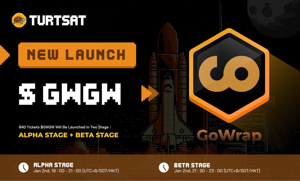 TurtSat (@turtsat) on Twitter photo 🐢TurtSat x <a href="/GoWrap_xyz/">🟠 GoWrap | $GWGW</a> $GWGW New Year WL #Giveaway
🎁Alpha Whitelist x 2
✅Follow <a href="/Turtsat/">TurtSat</a> & <a href="/GoWrap_xyz/">🟠 GoWrap | $GWGW</a>
❤️ Like & Retweet & Comment your New Year wishes and Brc-20 address
🕙 End time: Jan 2nd, 14:00 (UTC+8)
#TurtSat #TURT #GWGW 🐢TurtSat x <a href="/GoWrap_xyz/">🟠 GoWrap | $GWGW</a> $GWGW New Year WL #Giveaway
🎁Alpha Whitelist x 2
✅Follow <a href="/Turtsat/">TurtSat</a> & <a href="/GoWrap_xyz/">🟠 GoWrap | $GWGW</a>
❤️ Like & Retweet & Comment your New Year wishes and Brc-20 address
🕙 End time: Jan 2nd, 14:00 (UTC+8)
#TurtSat #TURT #GWGW