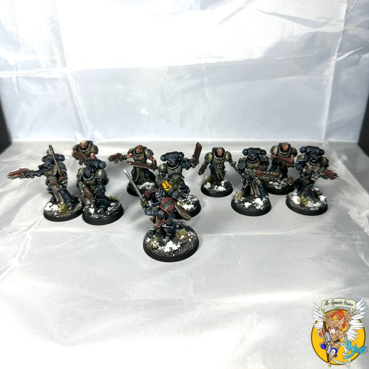 danielvdent's tweet photo. Here is the full #PrimarisCrusaderSquad nr.4 for the #SpaceMarines of the #BlackTemplars in #Warhammer40K.

#WarhammerCommunity #PaintingWarhammer #PaintingWarhammer40K https://t.co/SOjKRyPQJc