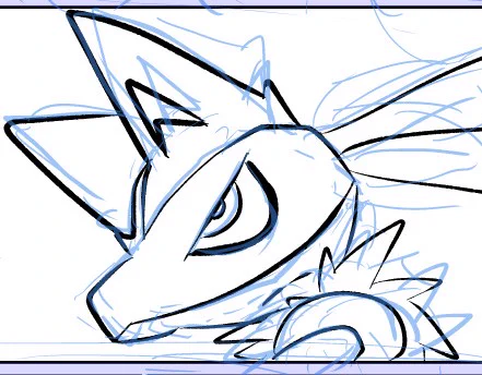 原稿進捗 ルカリオの顔が最初に出てきてるのと今描いてるの違いすぎ問題