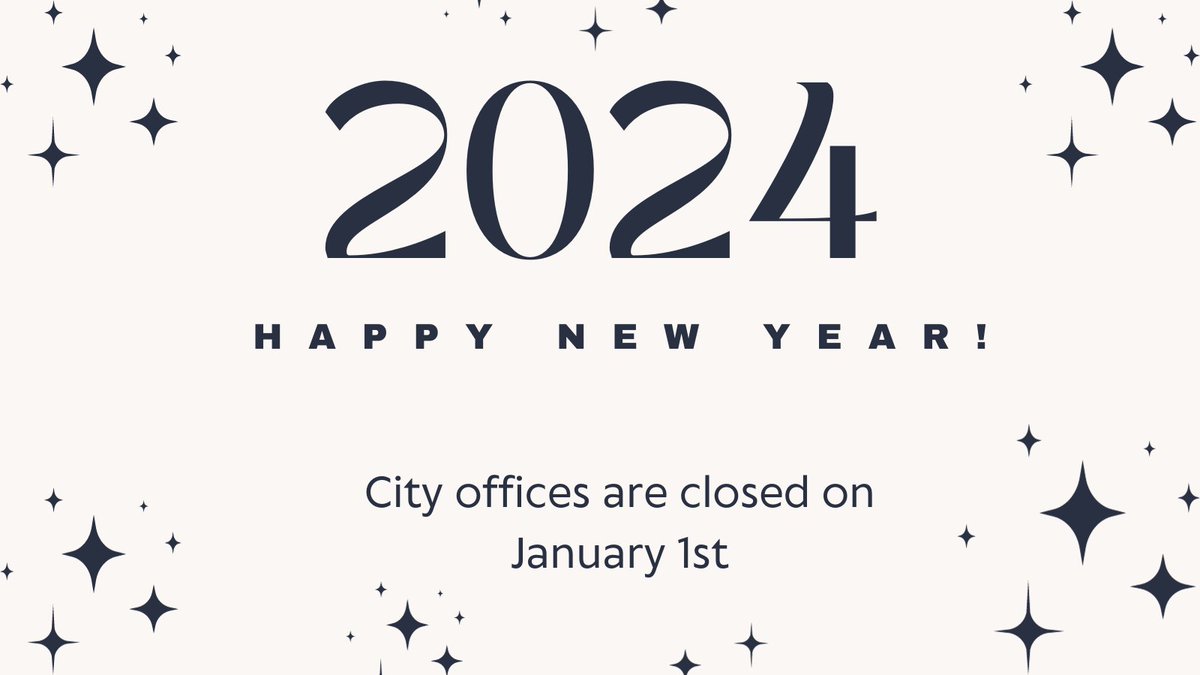 Happy New Year from the City of Madison! City offices are closed on January 1st.