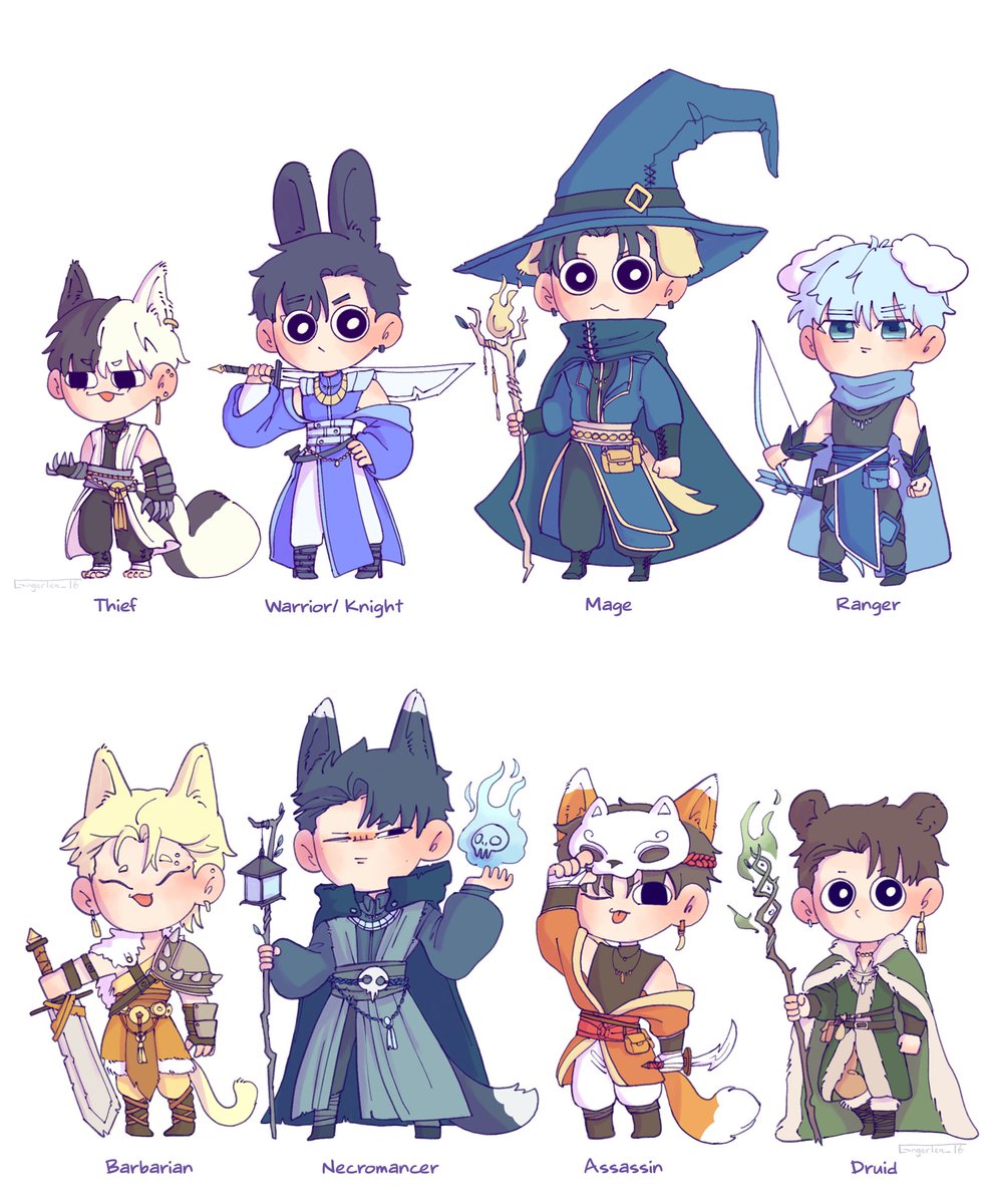 Some concept arts for atz fantasy au(?) :))