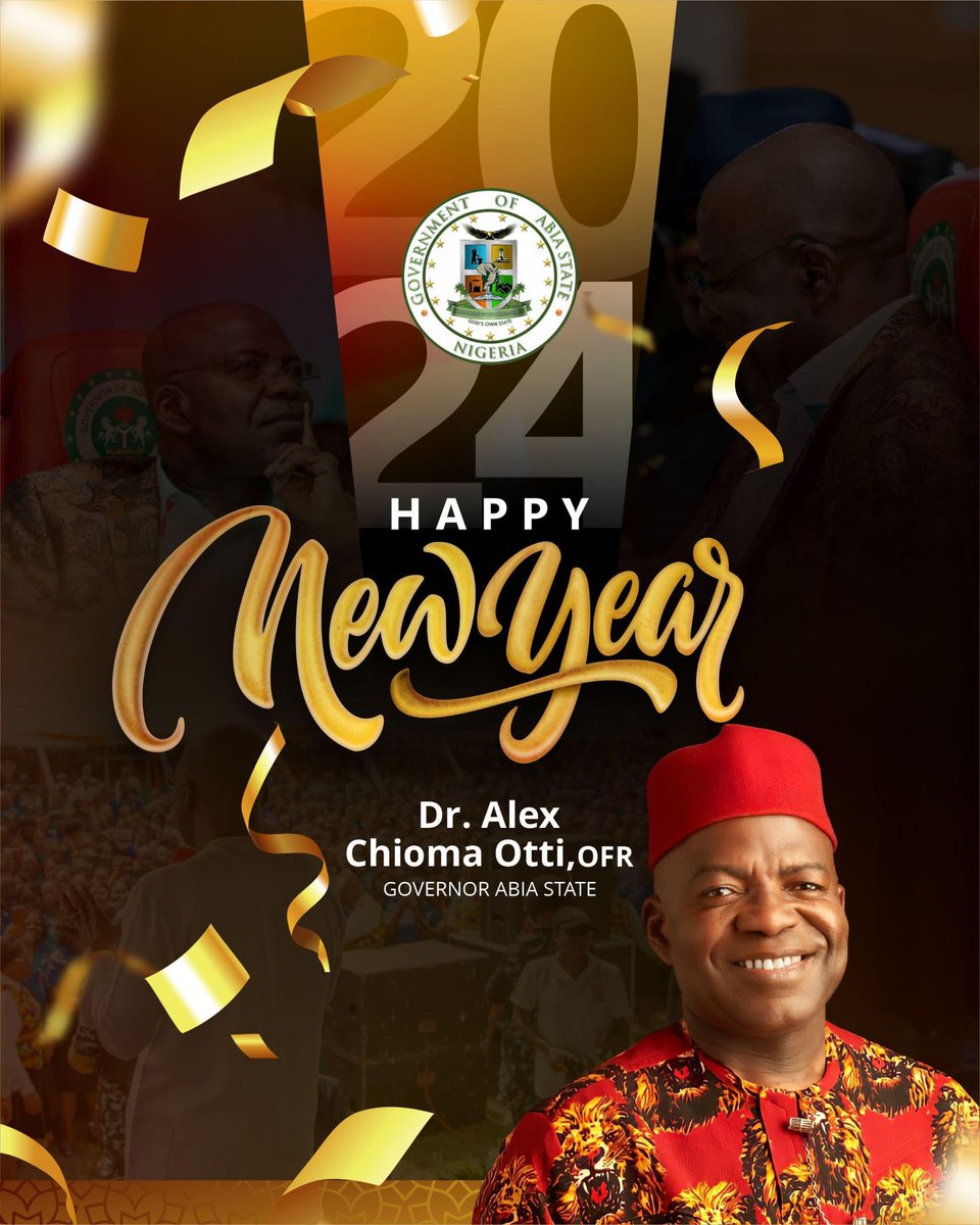 alexottiofr's tweet photo. As we usher in the year 2024, I and my family wish you all a happy and prosperous new year. We thank you for your support and trust in our administration. We remain committed to serving you and delivering on our promises. Together, we will make Abia State greater. God bless you all.