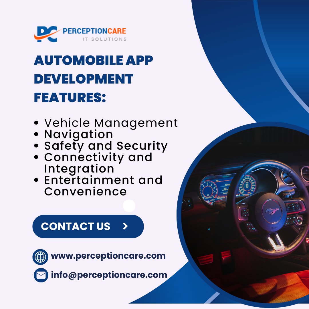 perceptioncare's tweet photo. Automobile App Development Features: Vehicle Management, Navigation, Safety and Security, Connectivity, Integration, Entertainment, Convenience and more...
Read More: https://t.co/8MRo5etyXp
#automobile #app #features #development #design #solutions #perceptioncare #services https://t.co/IRpw2hGpmu