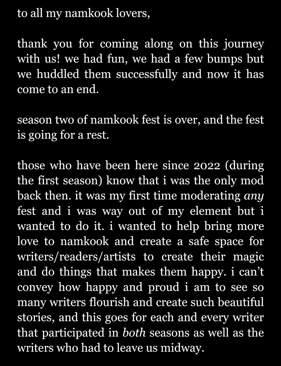 namkoofest's tweet photo. happy new year and best of wishes from the head mod of namkook fest. we assure you this not the end!
- 🦋 (@blushtannie) https://t.co/hgSP2voExh