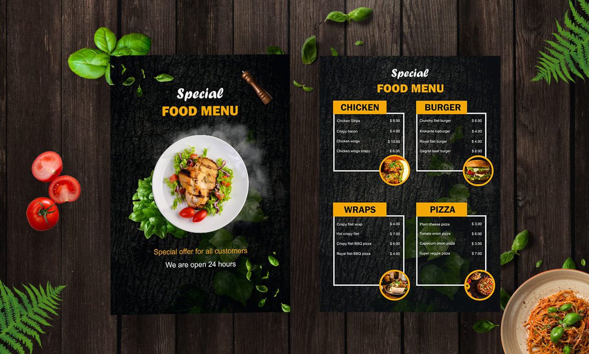 visualvibes507's tweet image. "Revolutionize your dining experience! Explore our comprehensive guide to creating an enticing restaurant menu that leaves a lasting impression. 🍴✨ Elevate your culinary offerings with expert tips and insights. #MenuDesign #RestaurantSuccess"