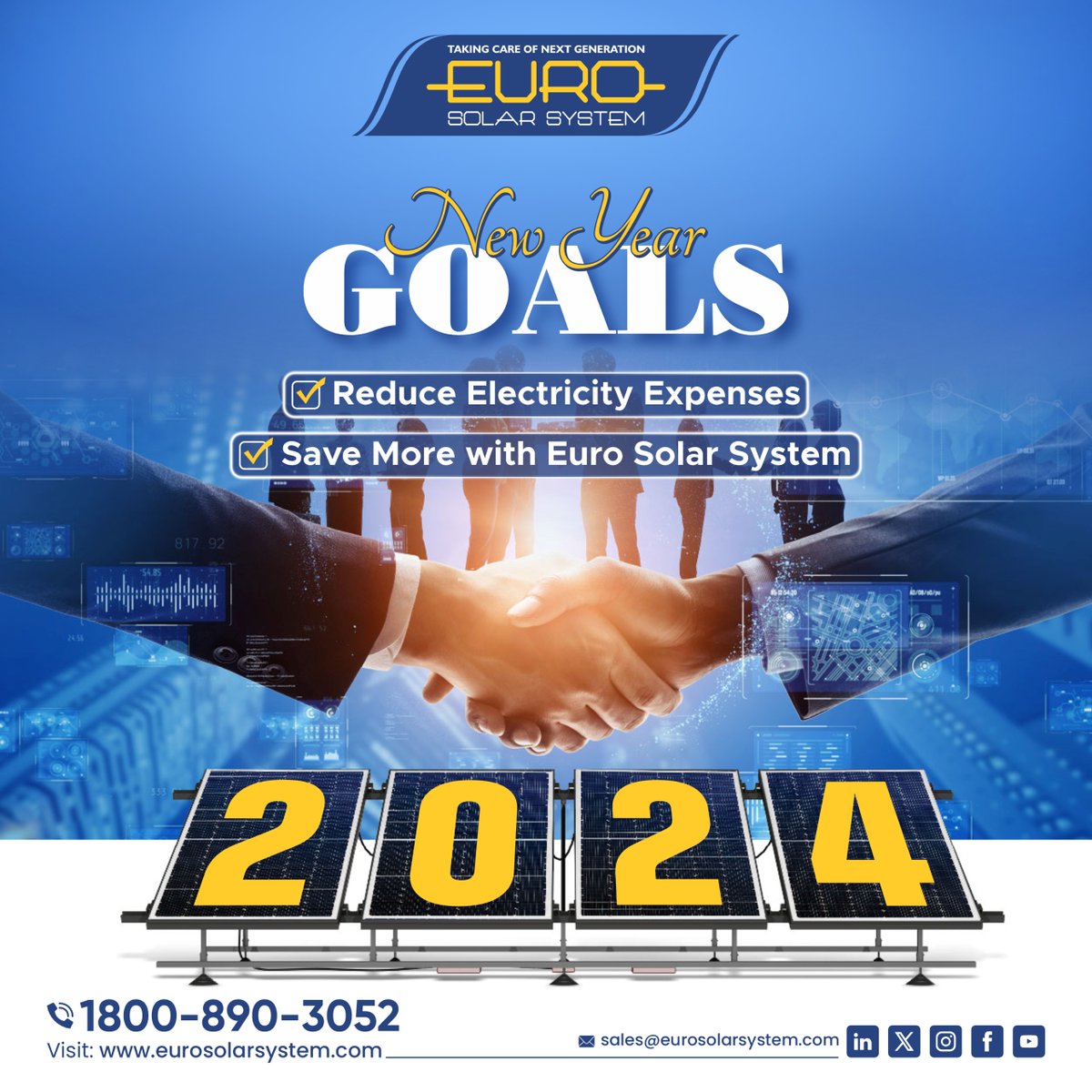 Here's to a year of dreams coming true, goals being achieved, and memories being made. Happy New Year 2024! 

#eurosolarsystem #dreambig #HappyNewYearWishes #newyear2024 #cheerstoanewyear #Hello2024 #NewBeginnings #goodbye2023 #CheersToNewBeginnings #goodbye2023hello2024