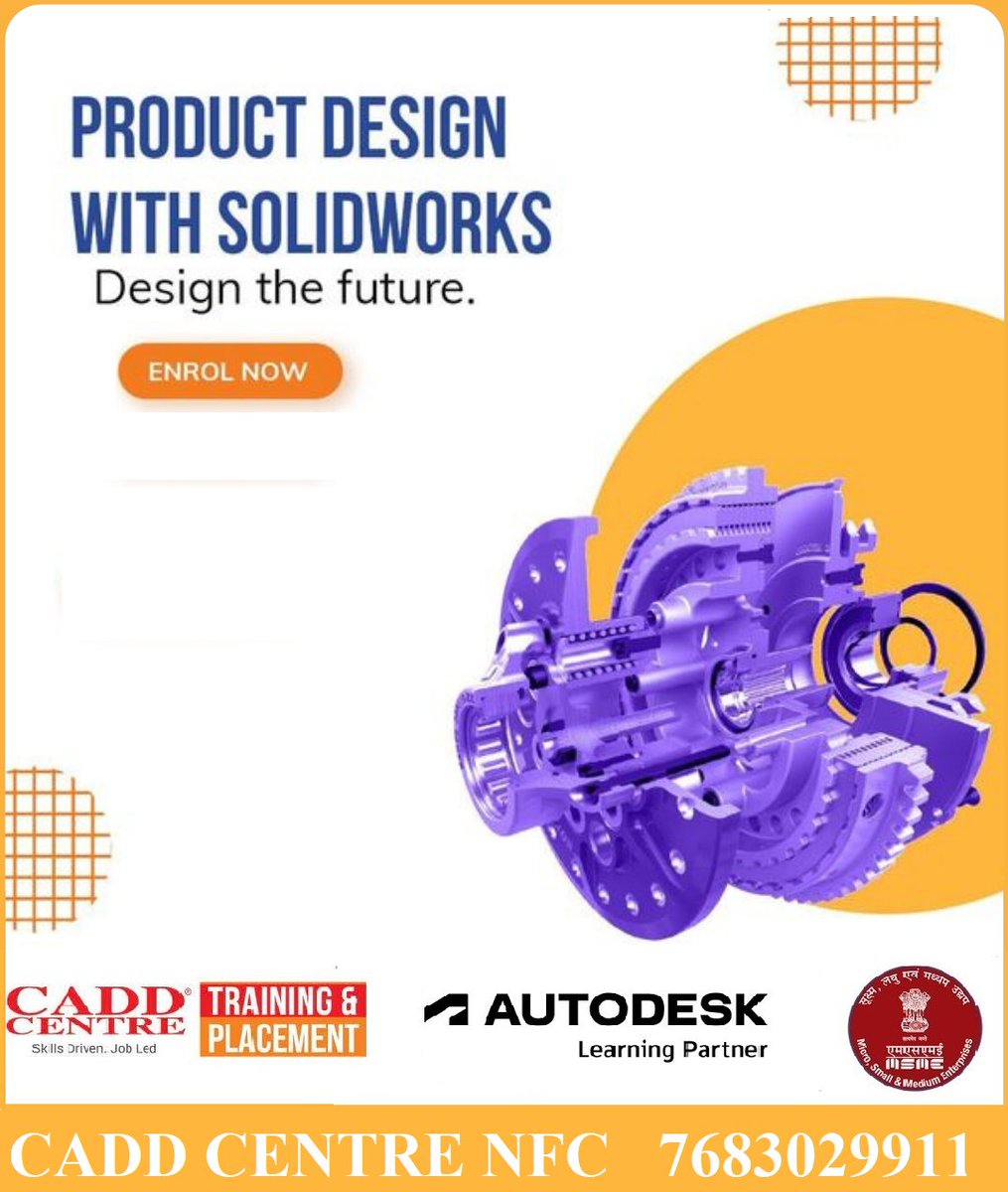 caddnfc's tweet photo. SolidWorks is a solid modelling software used for CAD/CAE in the mechatronics industry. It can be used to design and build mechanical, electrical, electronic, and software elements. This course teaches you how to plan, visualize, ideate, come up with technical and engineering dra https://t.co/4771Q3HAKD