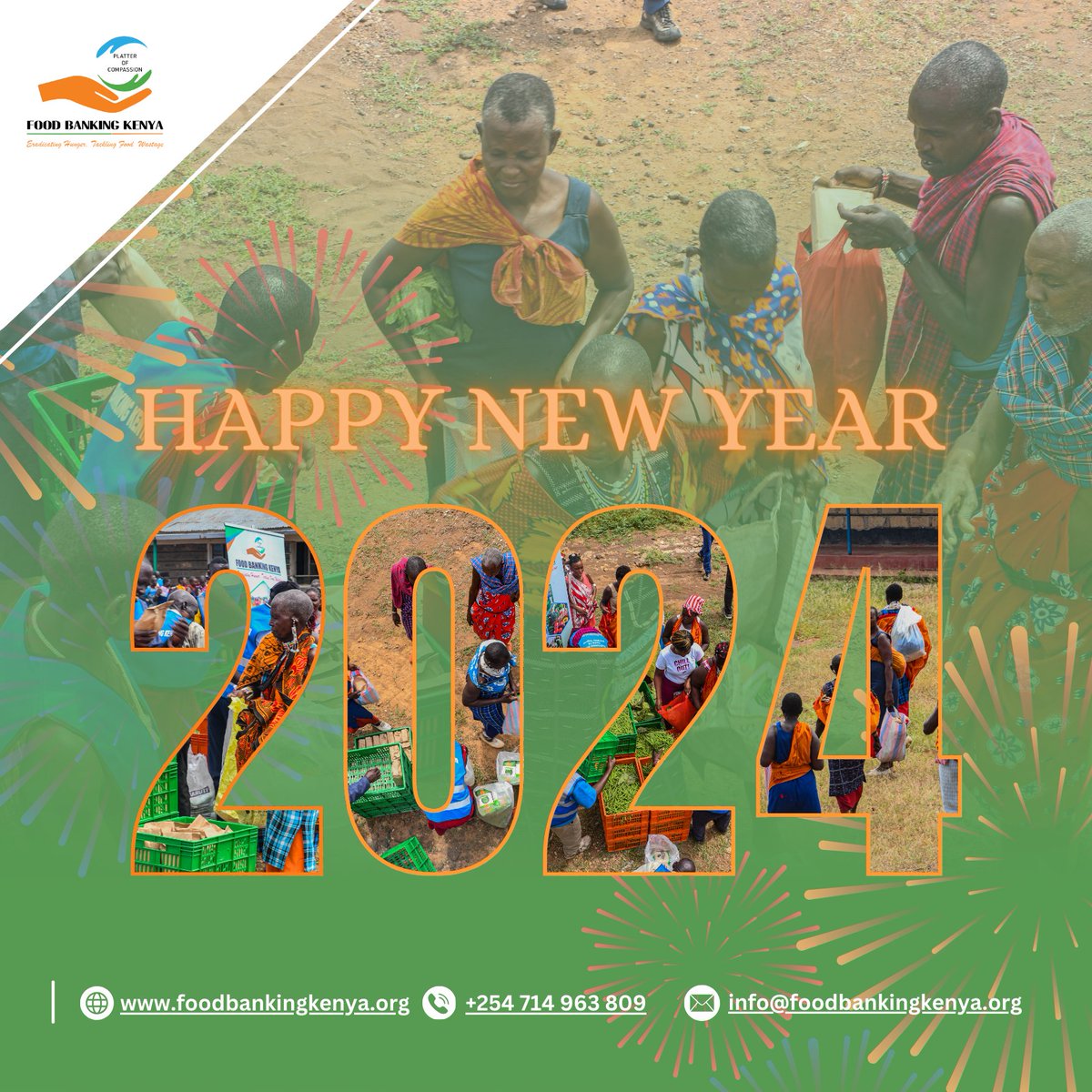 foodbankingke's tweet photo. π Happy New Year to our valued beneficiaries, donors, and stakeholders!
We extend heartfelt thanks for your unwavering support last year.
Our mission to end hunger has grown more ambitious #Checkin2024 on https://t.co/BrEwCxfdfI
#HappyNewYear #FoodbankingKenya #WasteNoFood https://t.co/0Owkaqtx2j