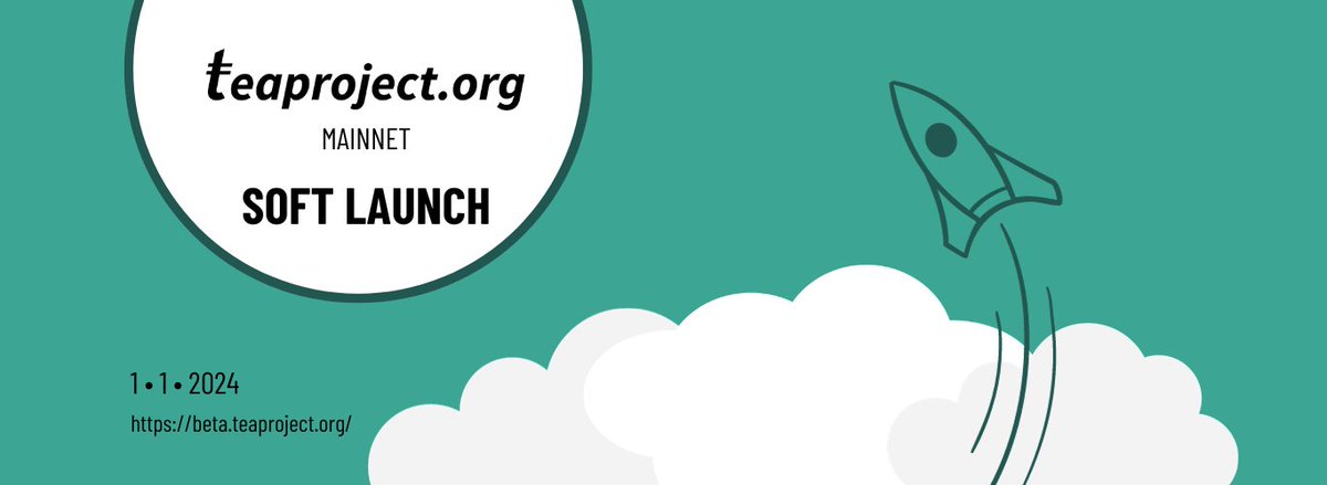 🚀 Exciting News! 🌐 Today marks a milestone for the TEA Project as we soft launch our mainnet(beta)! 🎉 Join us in celebrating this momentous occasion on 1.1.2024. 🚀 Explore the future of decentralized possibilities at beta.teaproject.org. ☕️ #TEAProject #MainnetLaunch